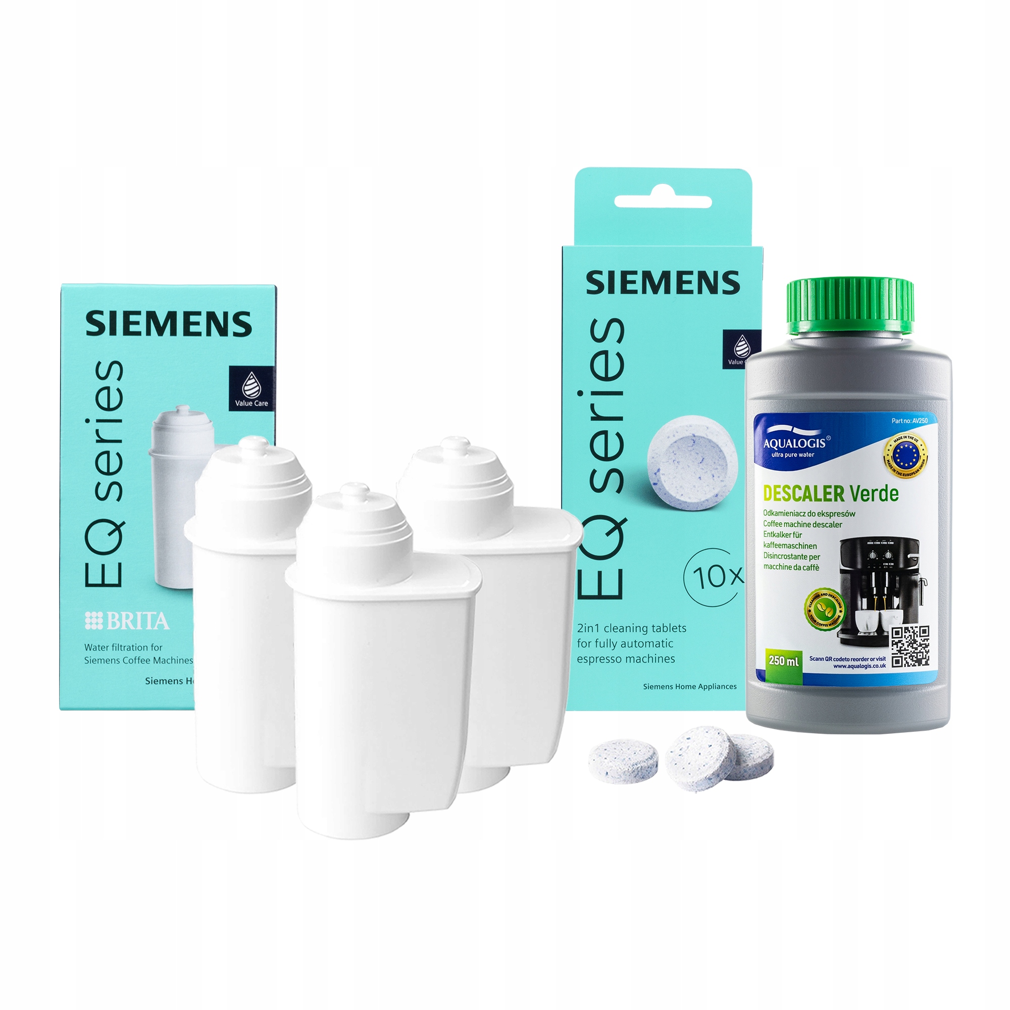 3x filtr Intenza TZ70003 pro kávovar Siemens tablety odvápňovač 250 ml