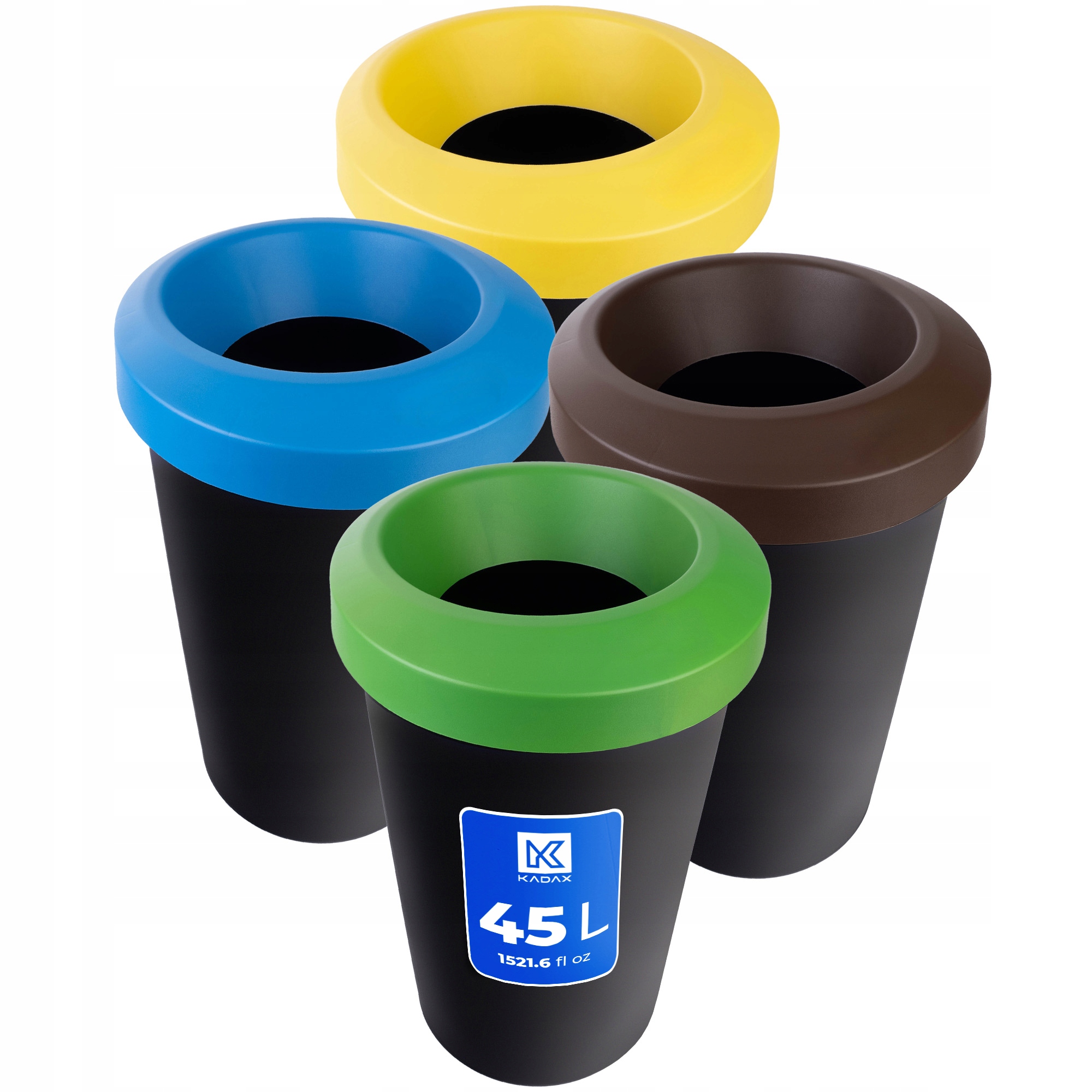 Levně Koše Na Odpadky Nádoba Na Odpadky 45L Na Třídění Odpadkových Košů 4ks