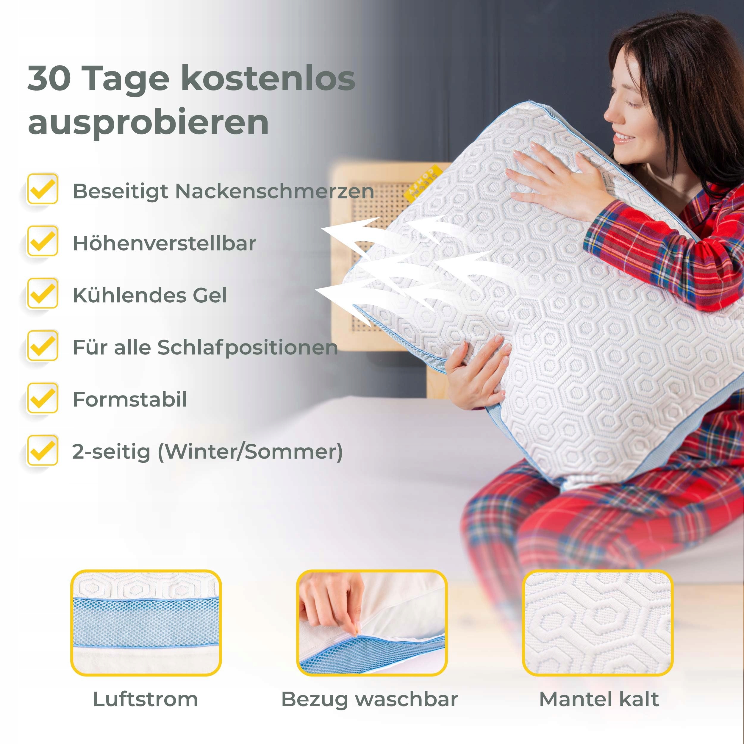 SLEEP COMFY Ergonomiczna Poduszka Ortopedyczna z Pianki Memory — miniatura 4
