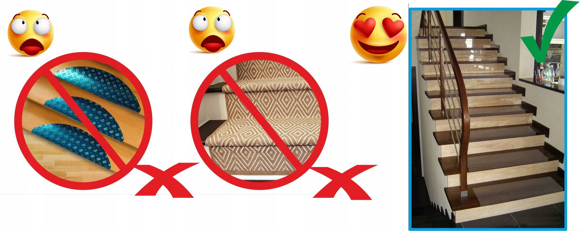 Nakładki na schody bezbarwne nastopnice 80x28cm KR Długość 80 cm