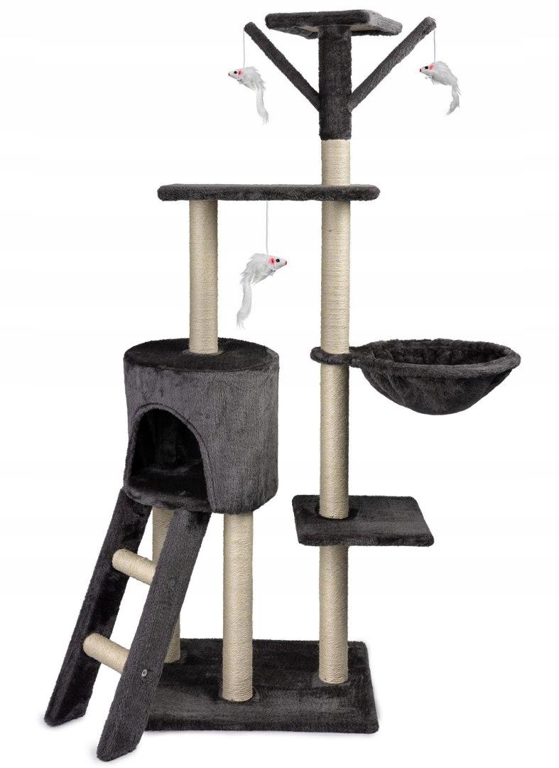 Levně Škrabadlo pro kočky CT11, 50x35x140cm tmavě šedé