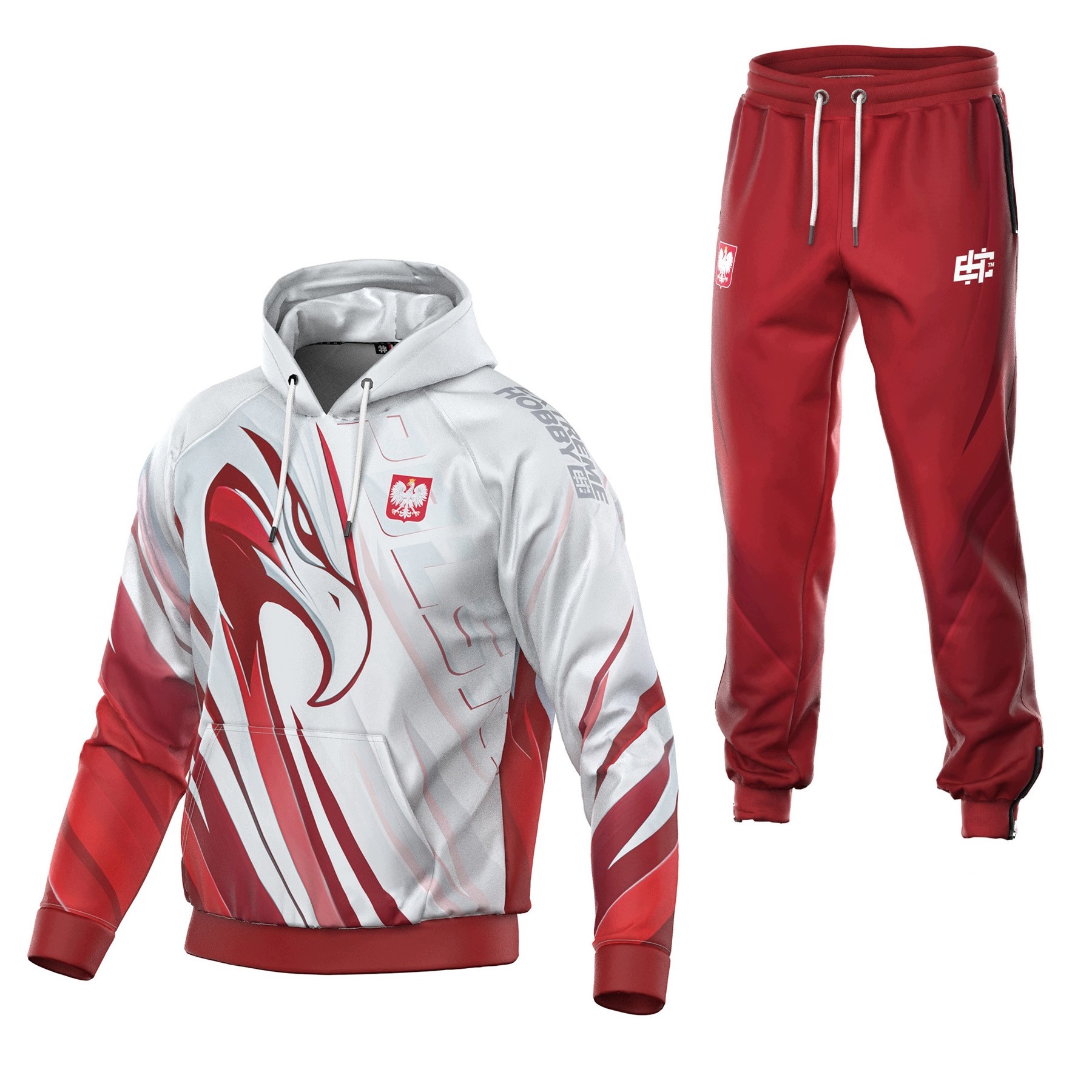 Teplákovka Extreme Hobby sportovní pánský Polsko Ultimate komplet M Bílý