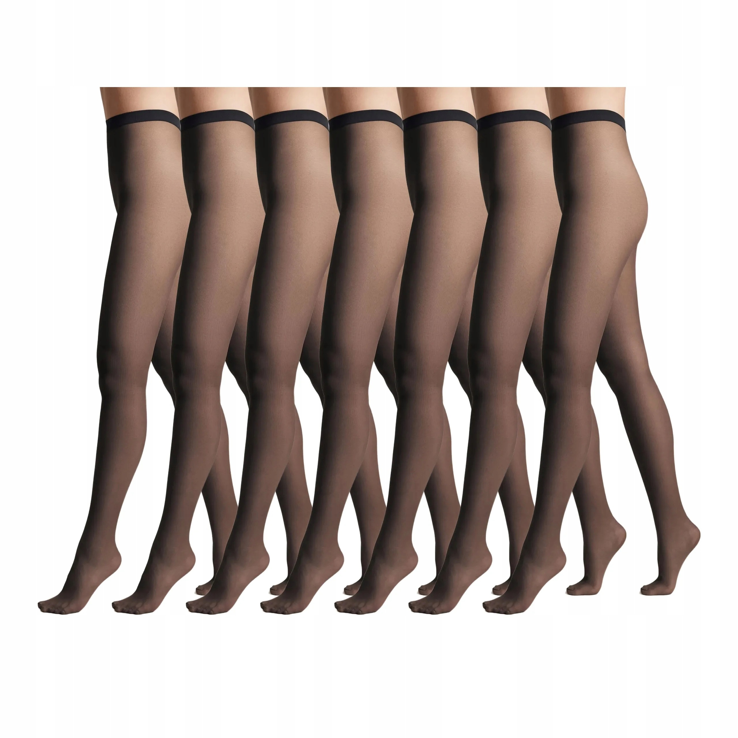 7 ks Punčocháče 30 den matné bez kalhotek Conte Tulle 7x Nero 5-XL