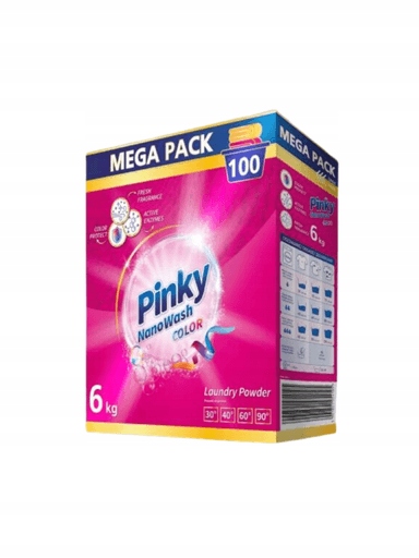 Levně Pinky Nanowash Color – prášek na praní barevných tkanin 6 kg, 100 praní