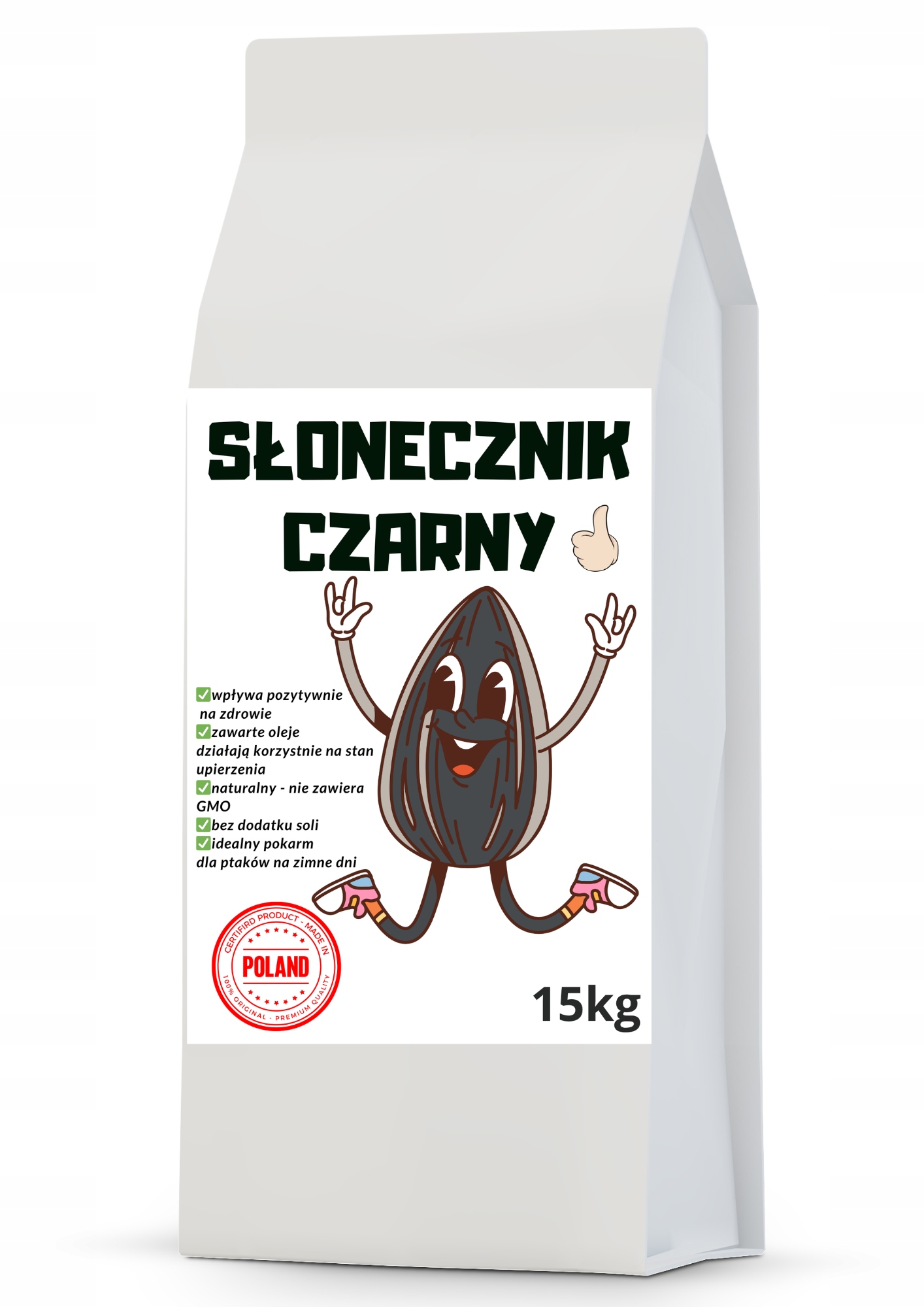 Levně Černé Slunečnicové Zrno Krmivo Pro Ptáky 15 Kg Zdravé A Výživné Na Zimu XL