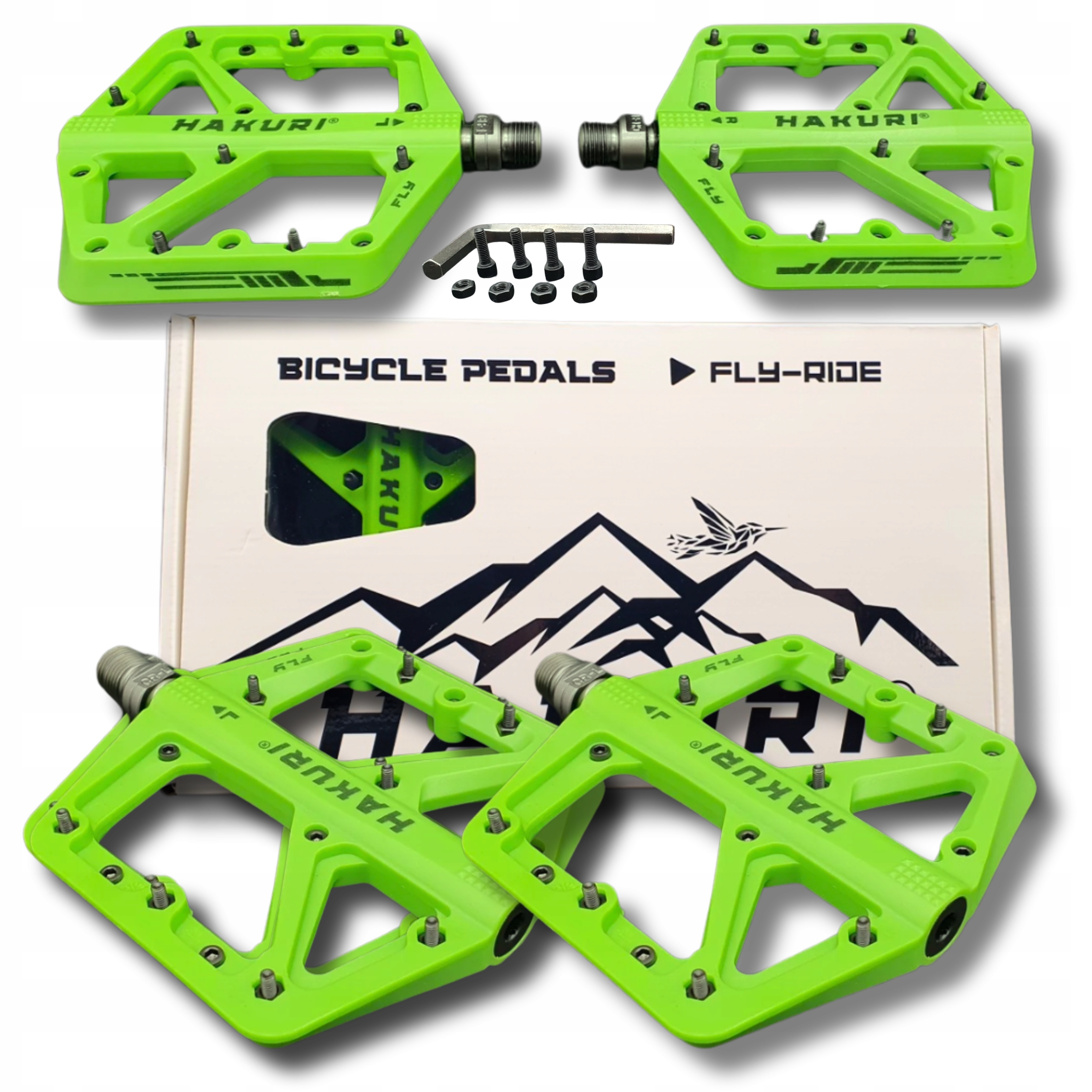 Pedały platformowe rowerowe Mtb duże lekkie Łożyska Maszynowe Piny Hakuri