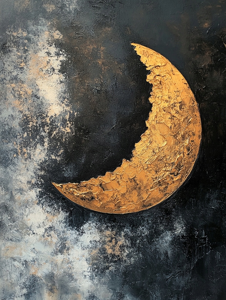 Obraz Na Plátně Canvas Abstrakce Nebe Noc Měsíc Nový Luna Kosmos 60x80