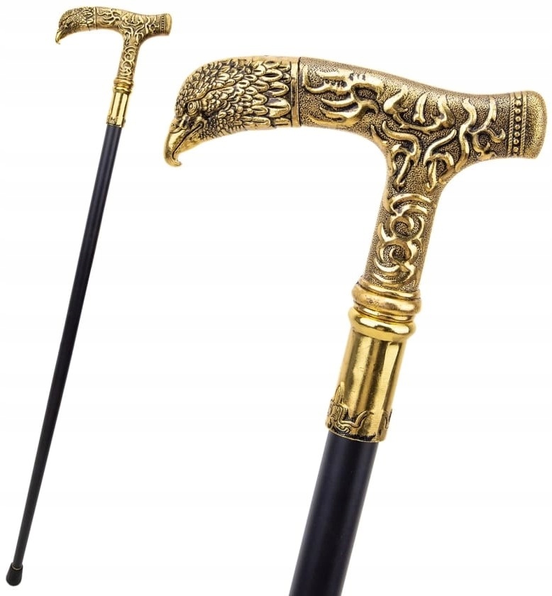 Laska metalowa ozdobna Orzeł Złota Fritz, Kostur w słowiańskim stylu