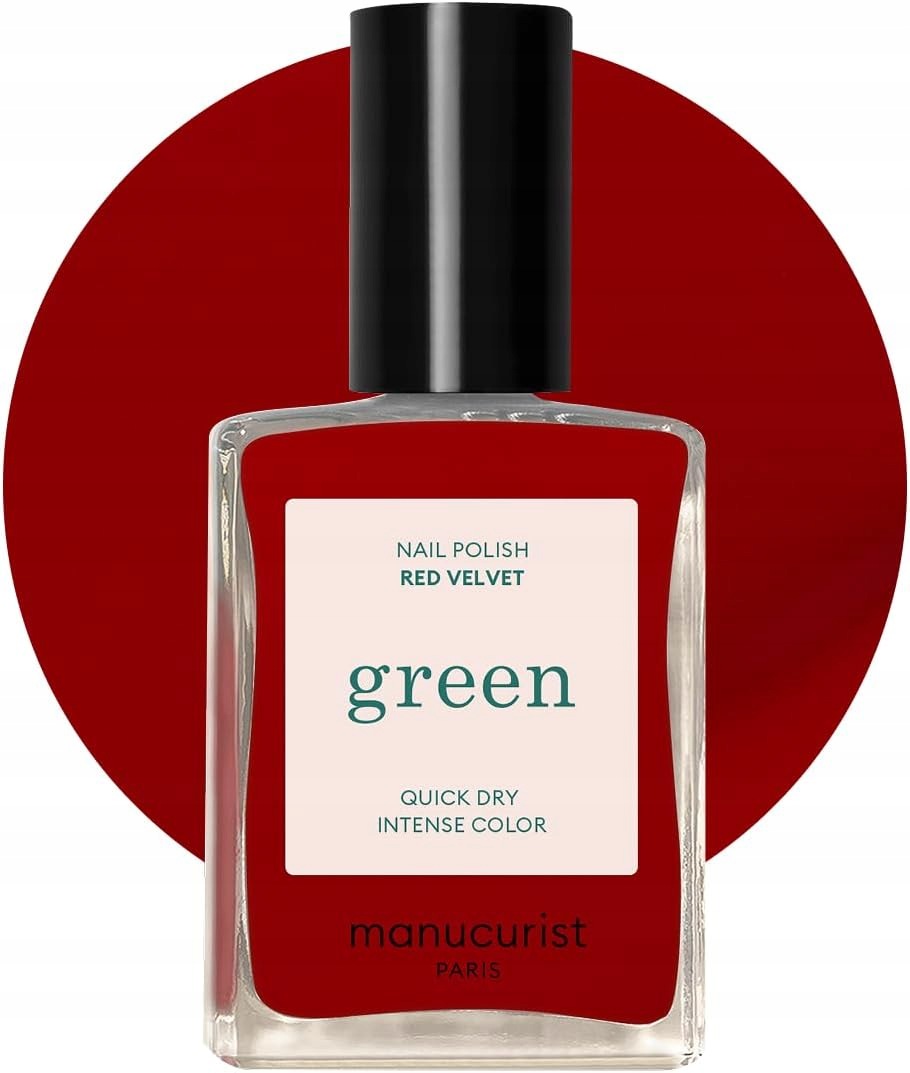 Manucurist Green Red Velvet veganský rychleschnoucí lak 15 ml bez lampy