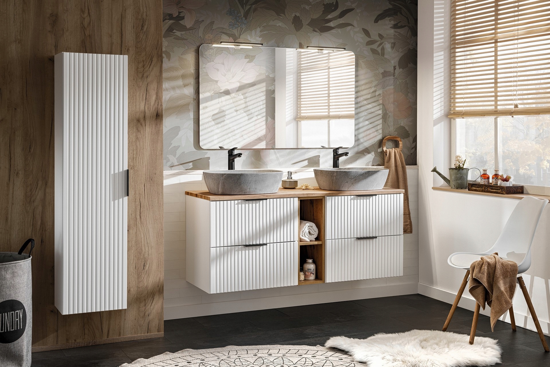 Szafka pod umywalkę 80 cm ADEL WHITE 82-80 Drzwi brak