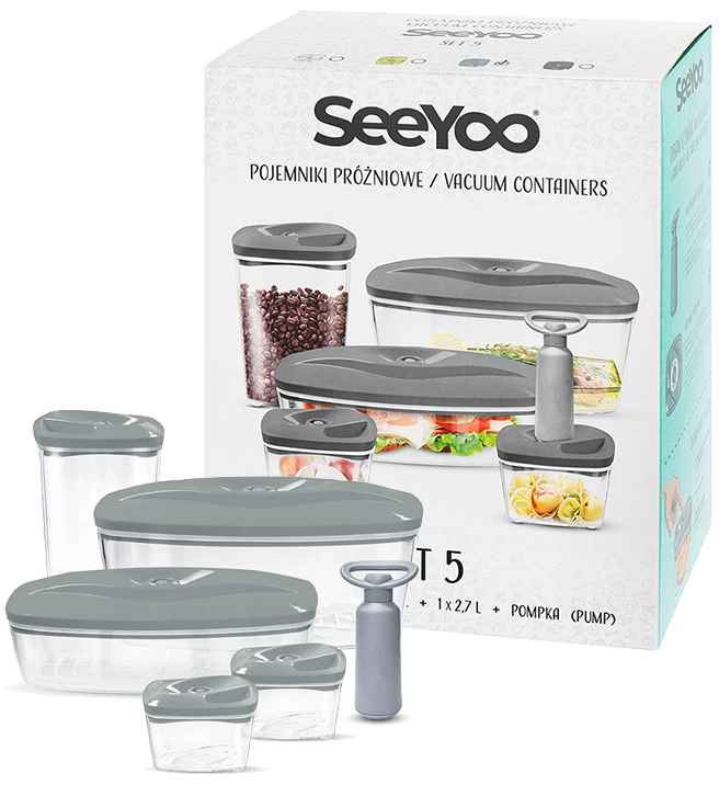 

Pojemniki próżniowe Dafi SeeYoo SET5 stalowe