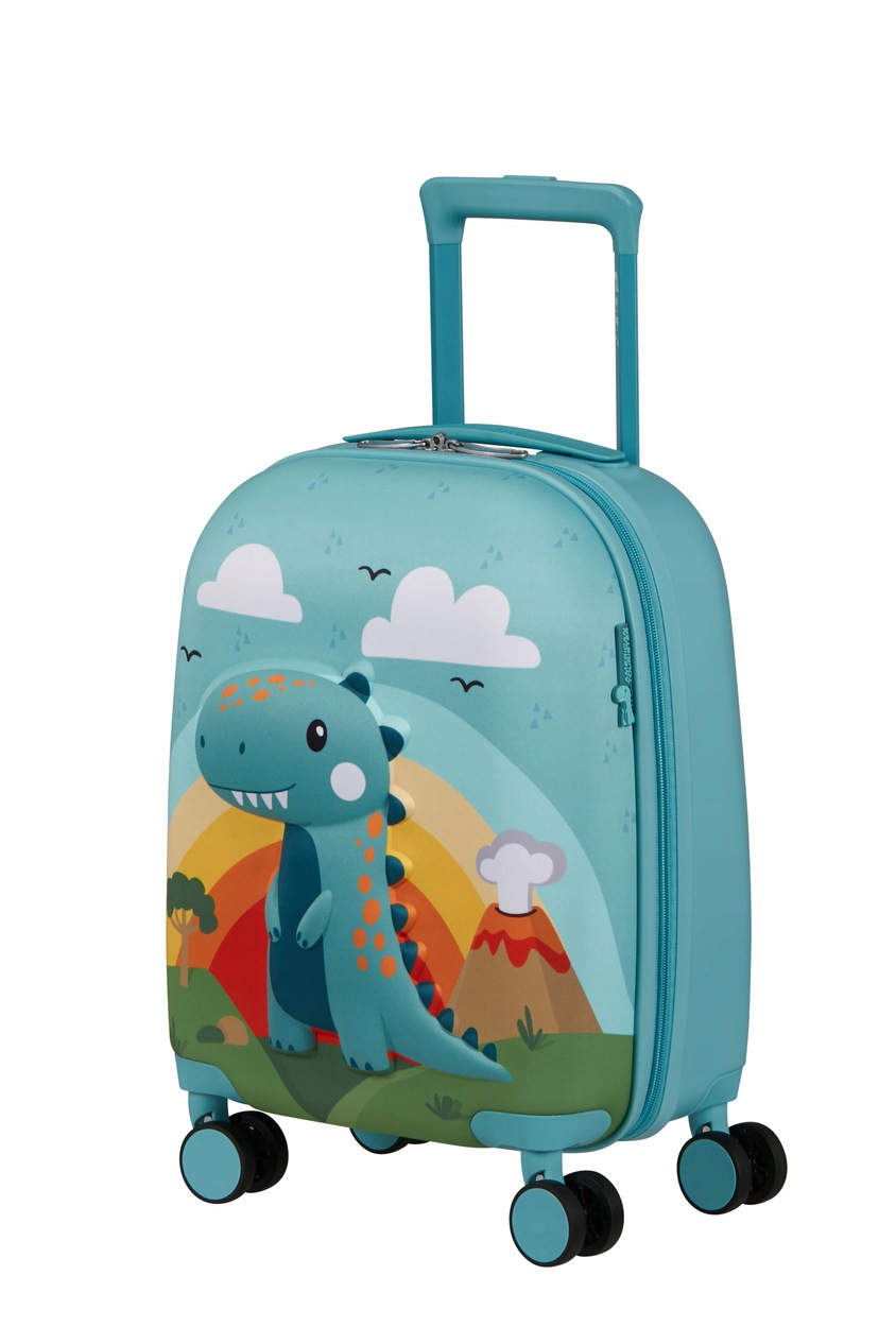 Walizka mała dla dzieci American Tourister Wondertrips 47cm dinozaur zielon