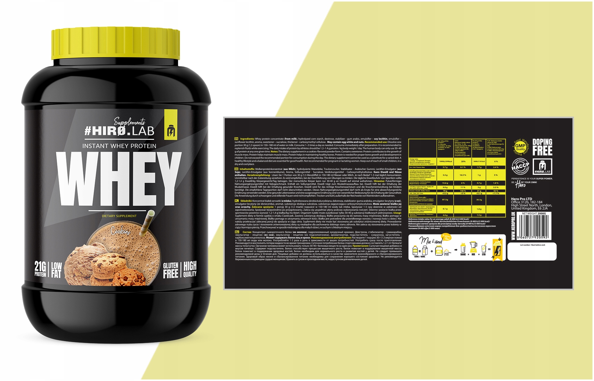 HIRO INSTANT WHEY PROTEIN 2000g BIAŁKO JAKOŚĆ WPC Data ważności przynajmniej pół roku od momentu zakupu