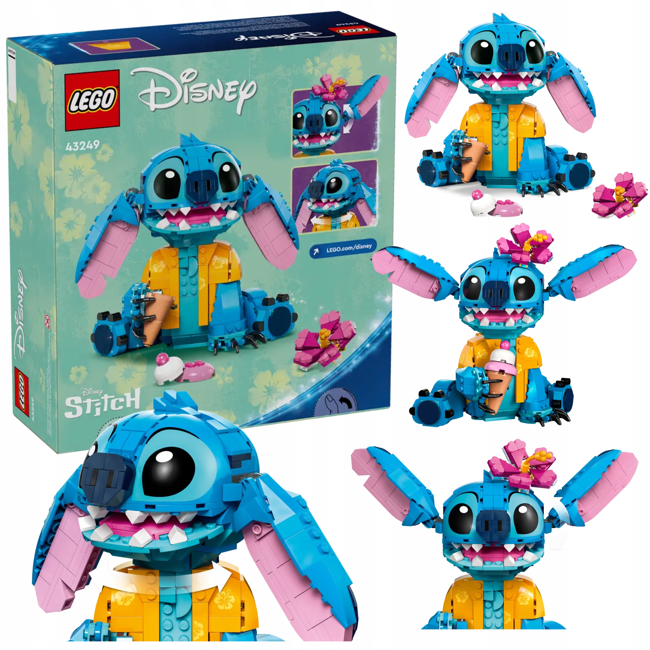 Lego Disney 43249 Stitch Postać Z Bajki Dla Dzieci Niebieski Sticz