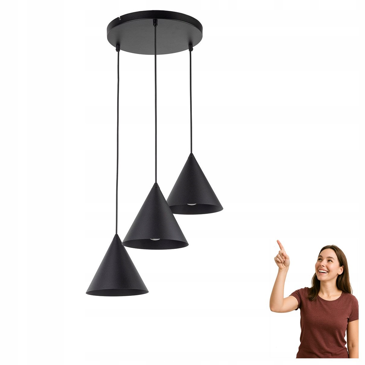 Závesná lampa Cono Black 10067 Tk Lighting