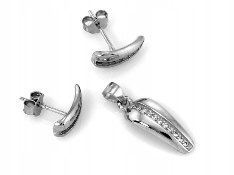 Sada šperků 925 stříbrný přívěsek a náušnice s jemnými zirkony