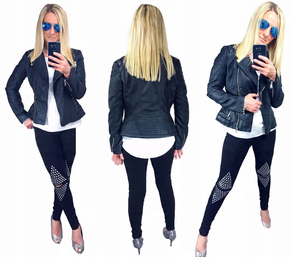 

Spodnie Legginsy Rurki Ćwieki Ripped Getry Dziury