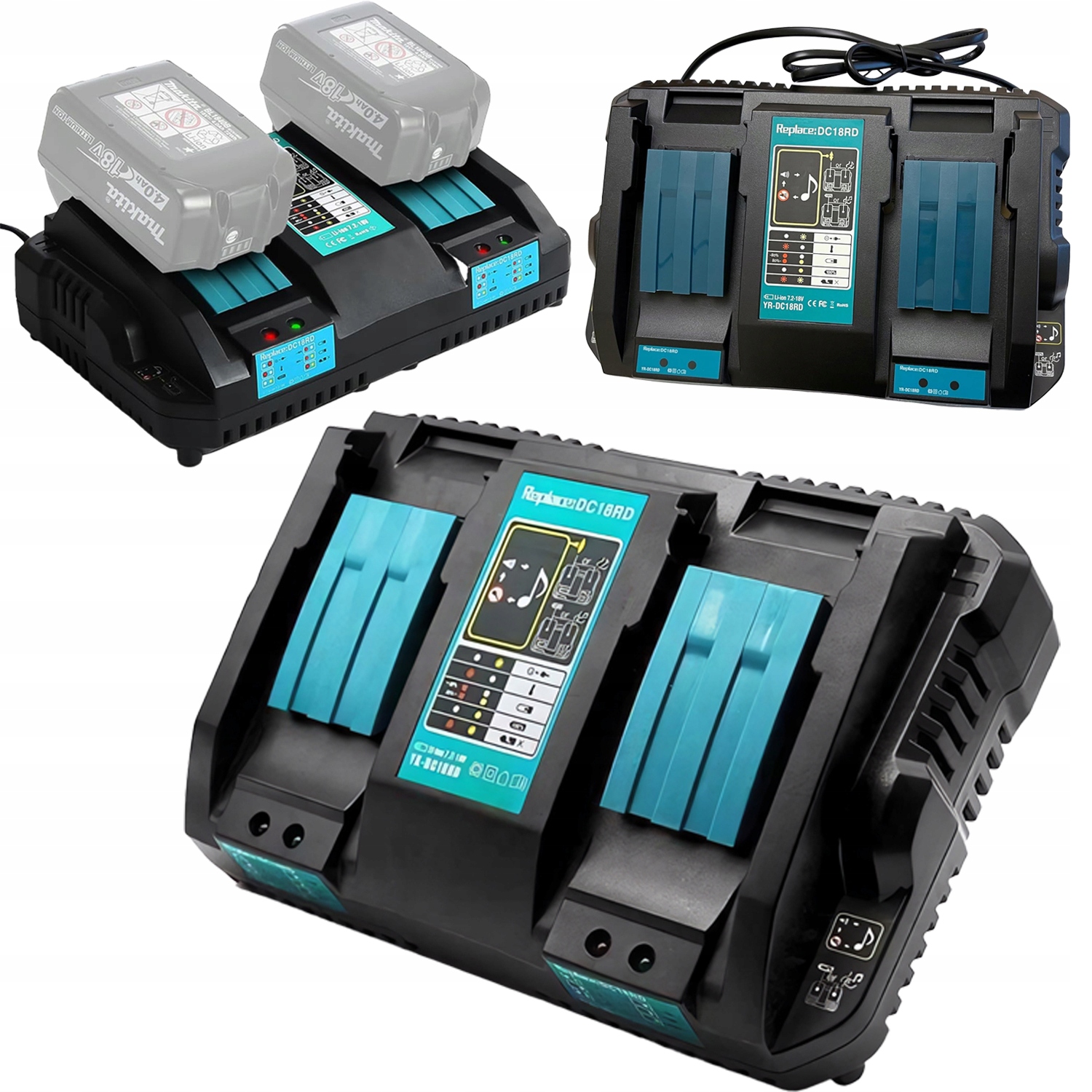 Makita Szybka Ładowarka DC18RD Do Bateria Akumulator Li-on BL1850 14.4V-18V