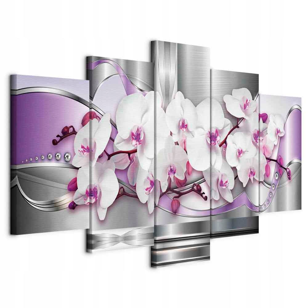 Obraz 5 Částí Triptych Moderní Do Obývacího Pokoje Abstrakce Orchidej Velký 100x50