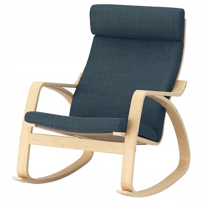 

Ikea Poang Krzesło bujane brzoza Hillared granat