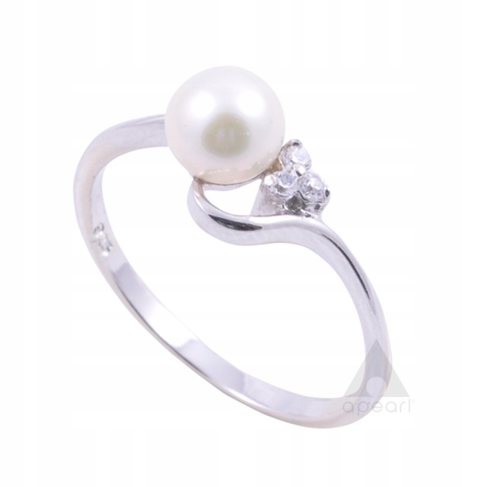 Stříbrný Prstýnek S Pravou Perlou A Zirkony
