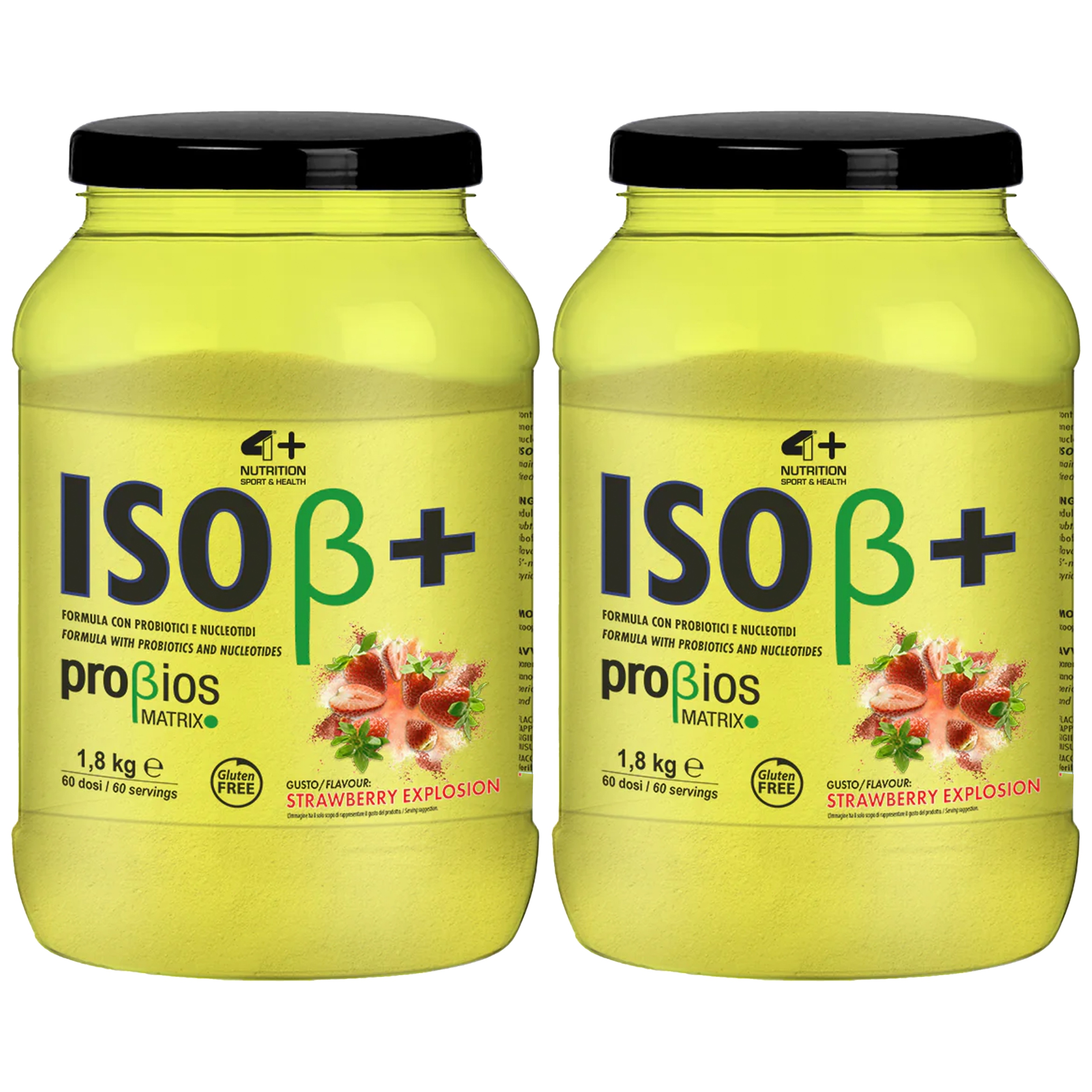 2x Proteinový izolát syrovátkový probiotika 26g 1800g 4+ Nutrition Iso+