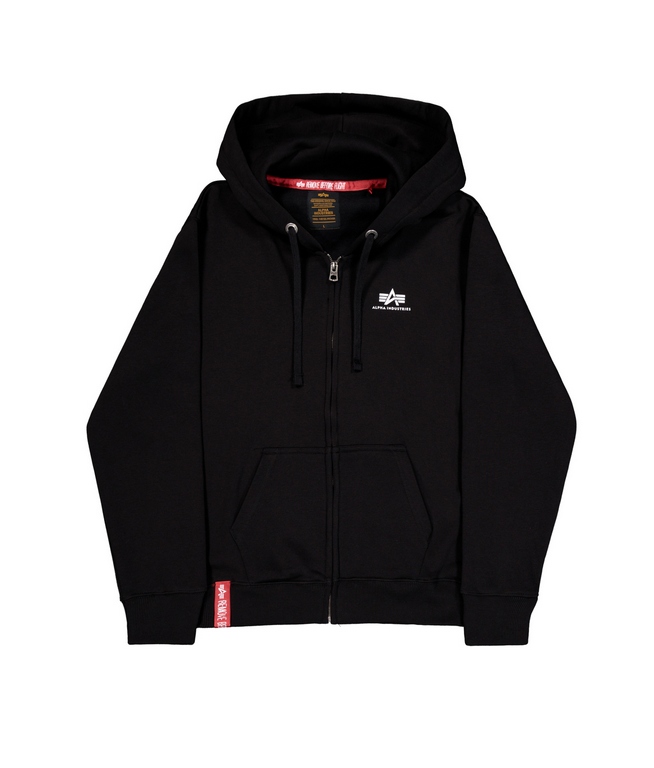 Bluza z kapturem Alpha Industries Basic Zip Hoody Sl Czarna
