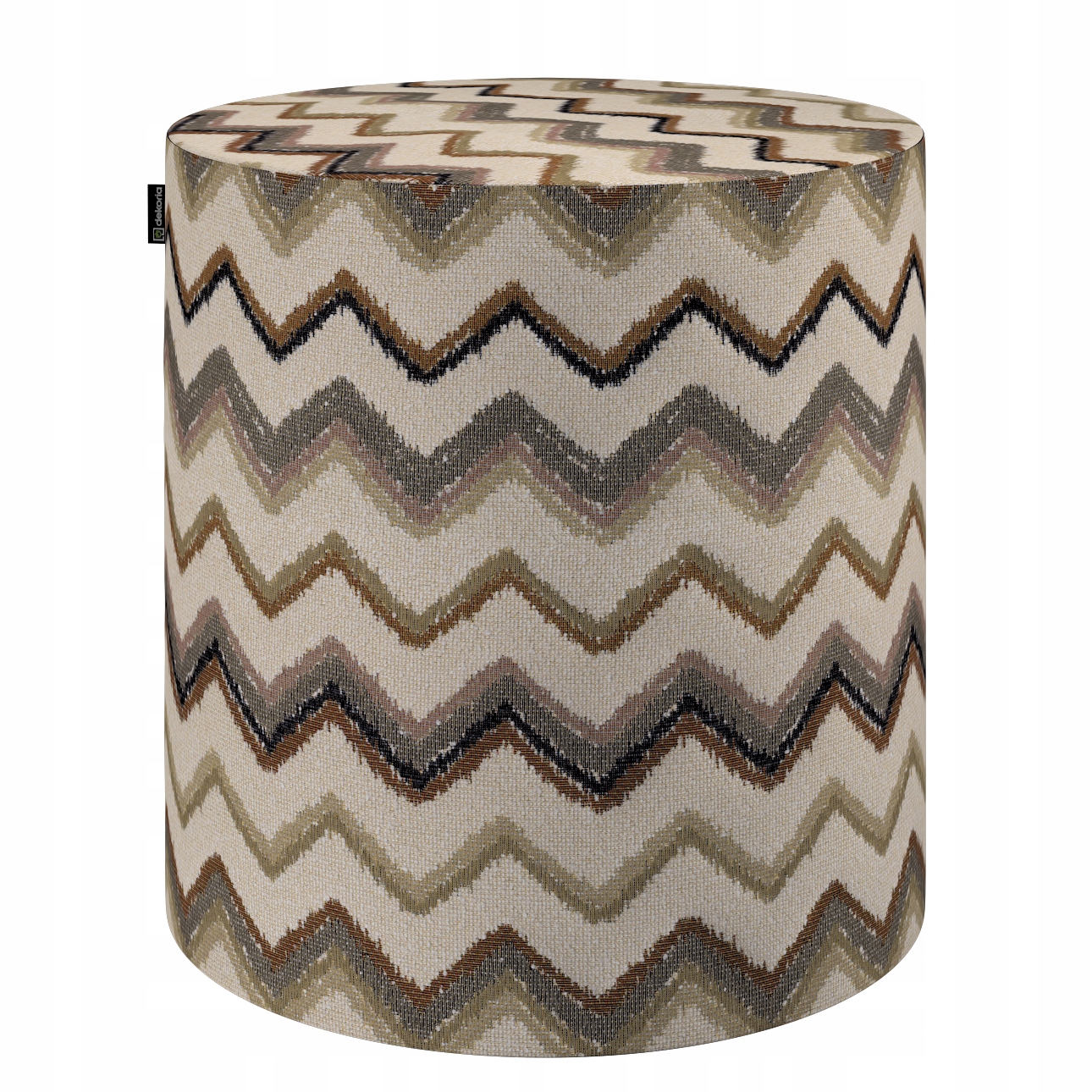 Puf Barrel ø40, výška 40 cm, béžovo-olivový