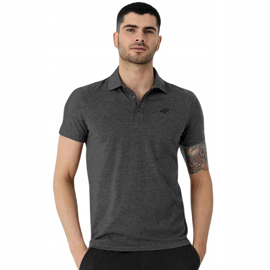 KOSZULKA MĘSKA POLO WYSZYWANE LOGO 4F PODKOSZULEK SPORTOWY NA CO DZIEŃ Kod producenta 4FWSS25TPTSM681-23M