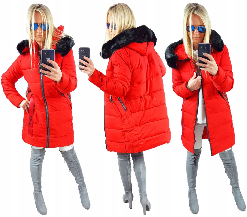 

Kurtka Płaszcz Długa Pikowana Parka Z Futerkiem S