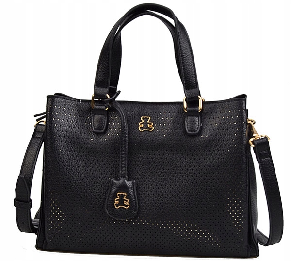 LuluCastagnette Torebka Damska KUFEREK DO RĘKI NA RAMIĘ z paskiem AŻUREK Materiał dominujący skóra ekologiczna