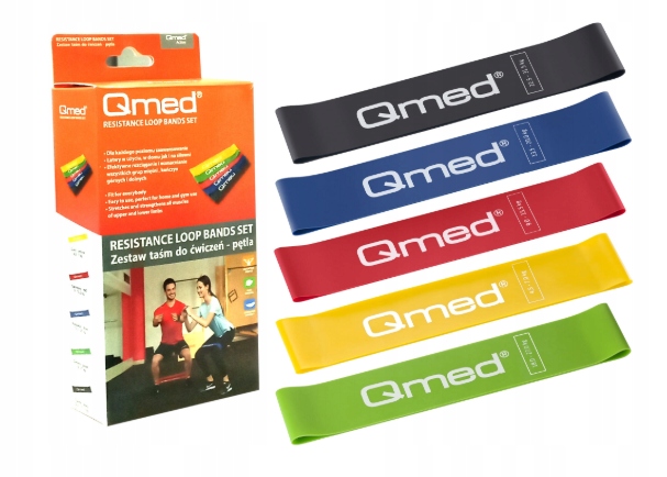 ZESTAW 5 GUM OPOROWYCH DO ĆWICZEŃ FITNESS QMED Kod producenta DRQM3MYYSETP