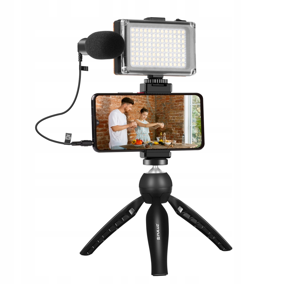 Stativ Puluz PKT3132B s Led lampou a mikrofonem