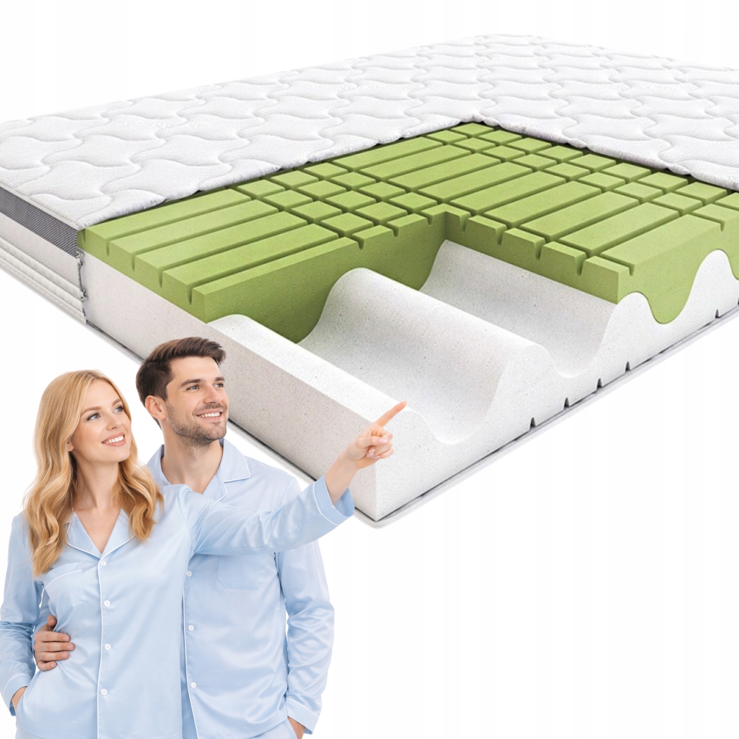 Materac Piankowy 160x200 Hilding Rock Roll Italiano H2 H3 Dwustronny