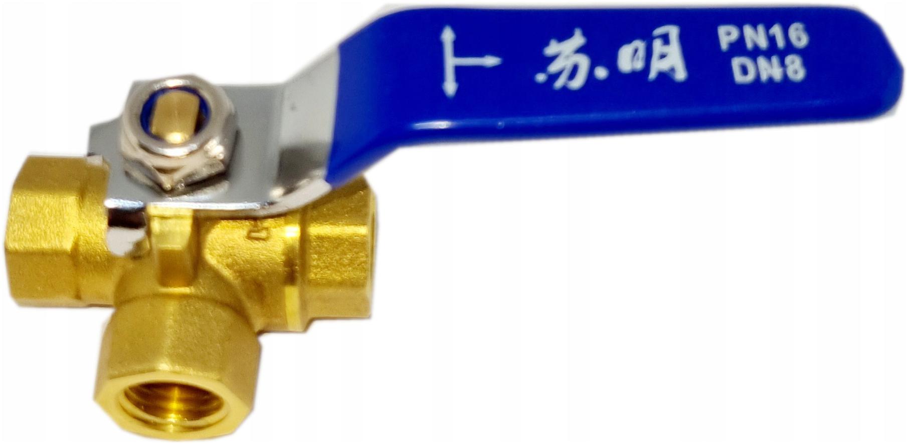 Zawór kulowy trójdrożny 1/4" Typ T