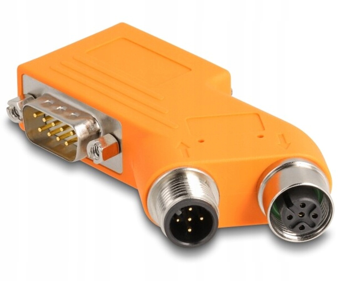 Adapter DB9 2x M12 A-coded męski żeński 5pin rozdzielacz CAN Delock 60667