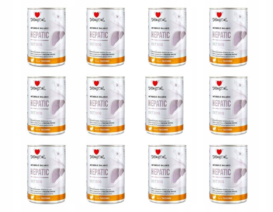Levně Disugual pro psa Mokrá strava Veterinární játra Hepatic Krůta 12 x 400 g