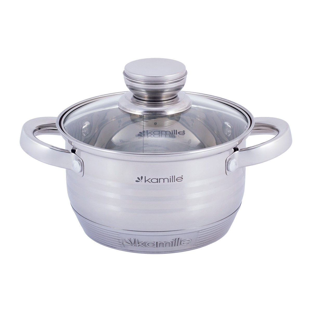 Zestaw garnków Kamille stal nierdzewna 8 el. Materiał stal nierdzewna