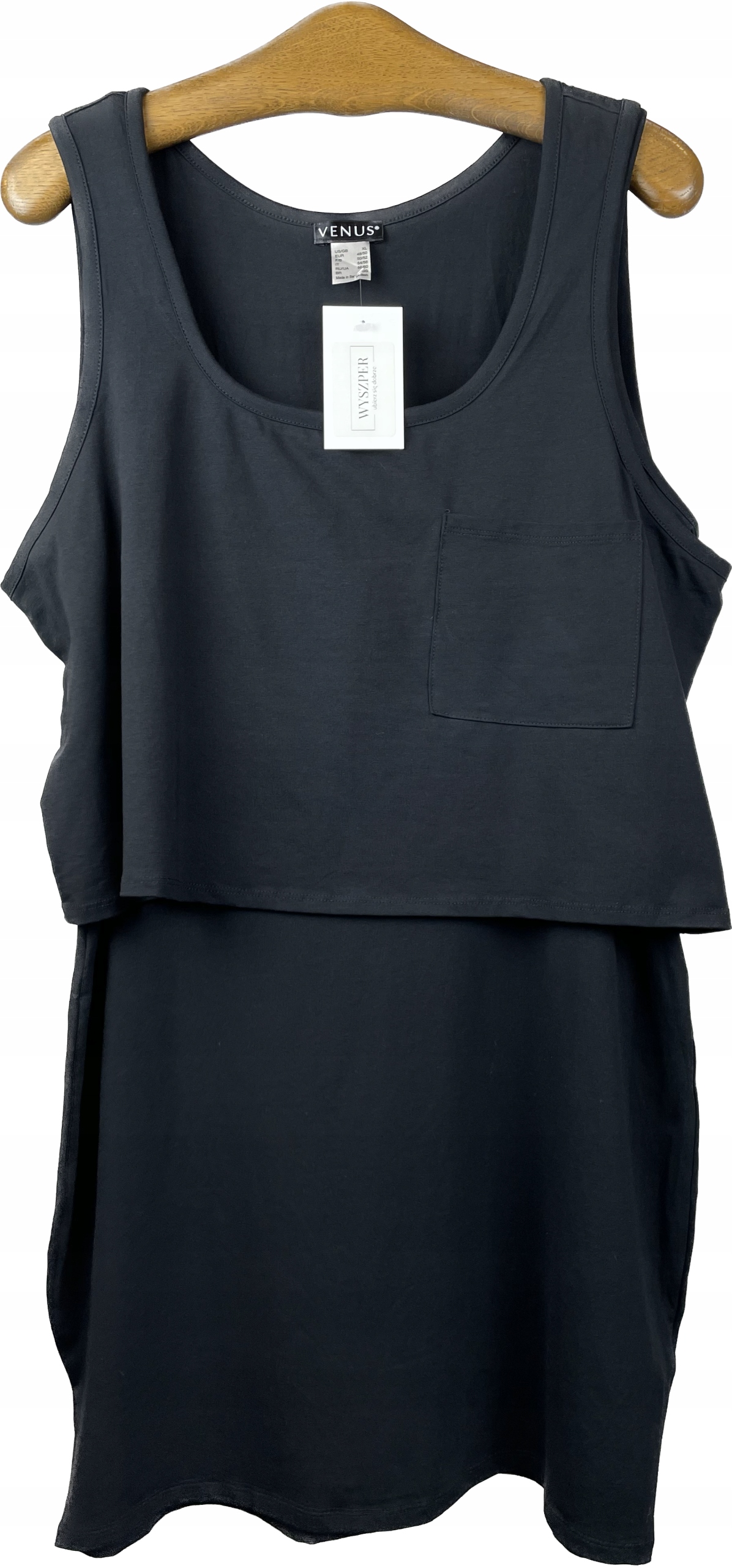 Pletené šaty čierne bavlna VENUS XL/XXL