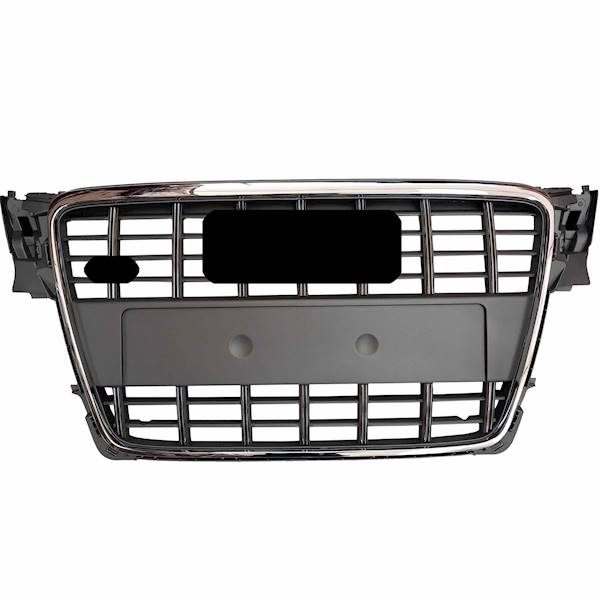 Audi A4 S4 S-line Atrapa Gril Stříbrný Středový Přední Nárazník Chrom