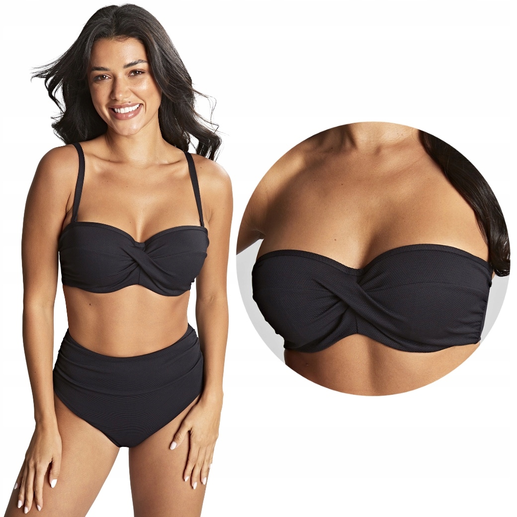 Panache Plavková podprsenka Ella Twist Bandeau černá 85H 38FF