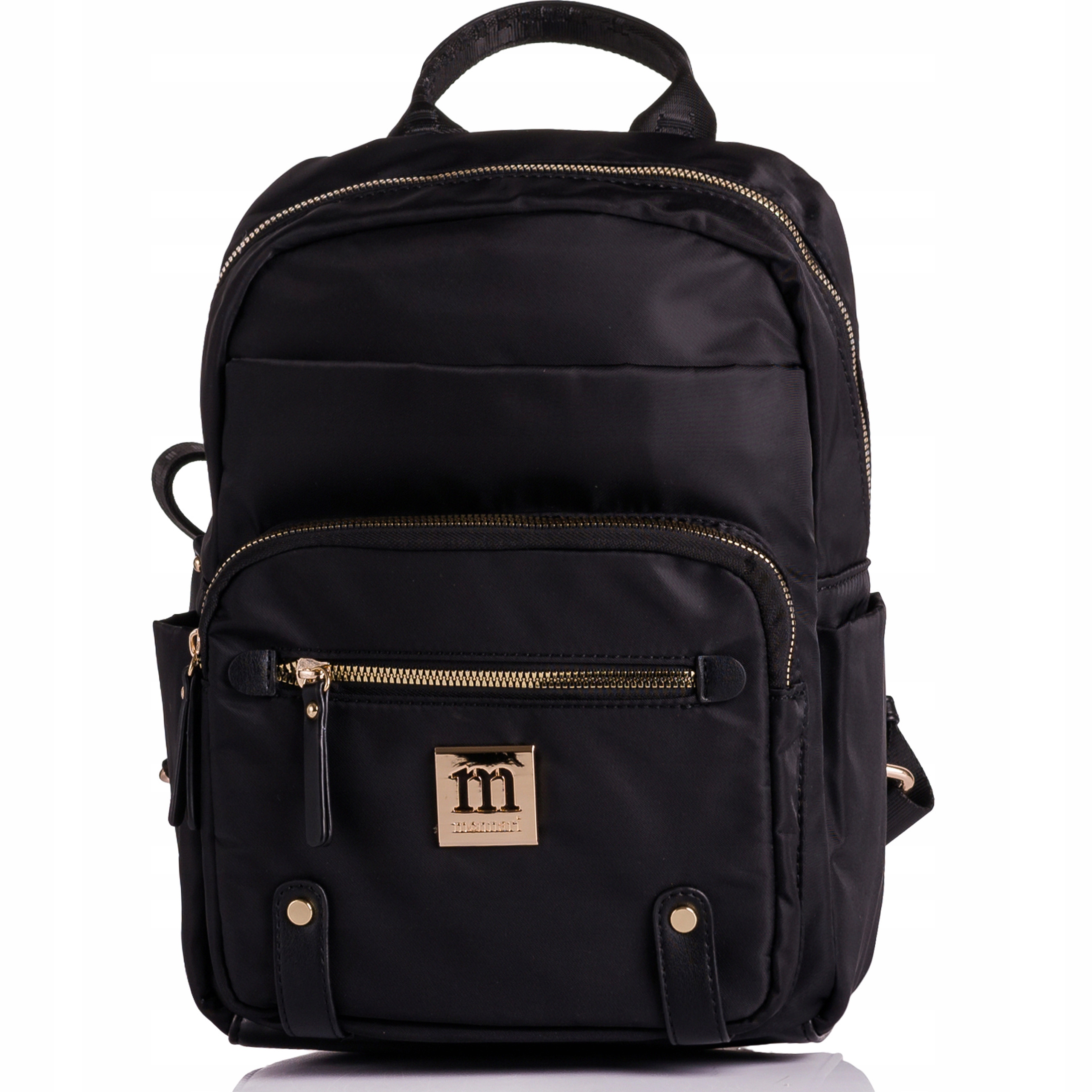 Plecak Damski Monnari Miejski Czarny Logo Praktyczny Stylowy Miejski