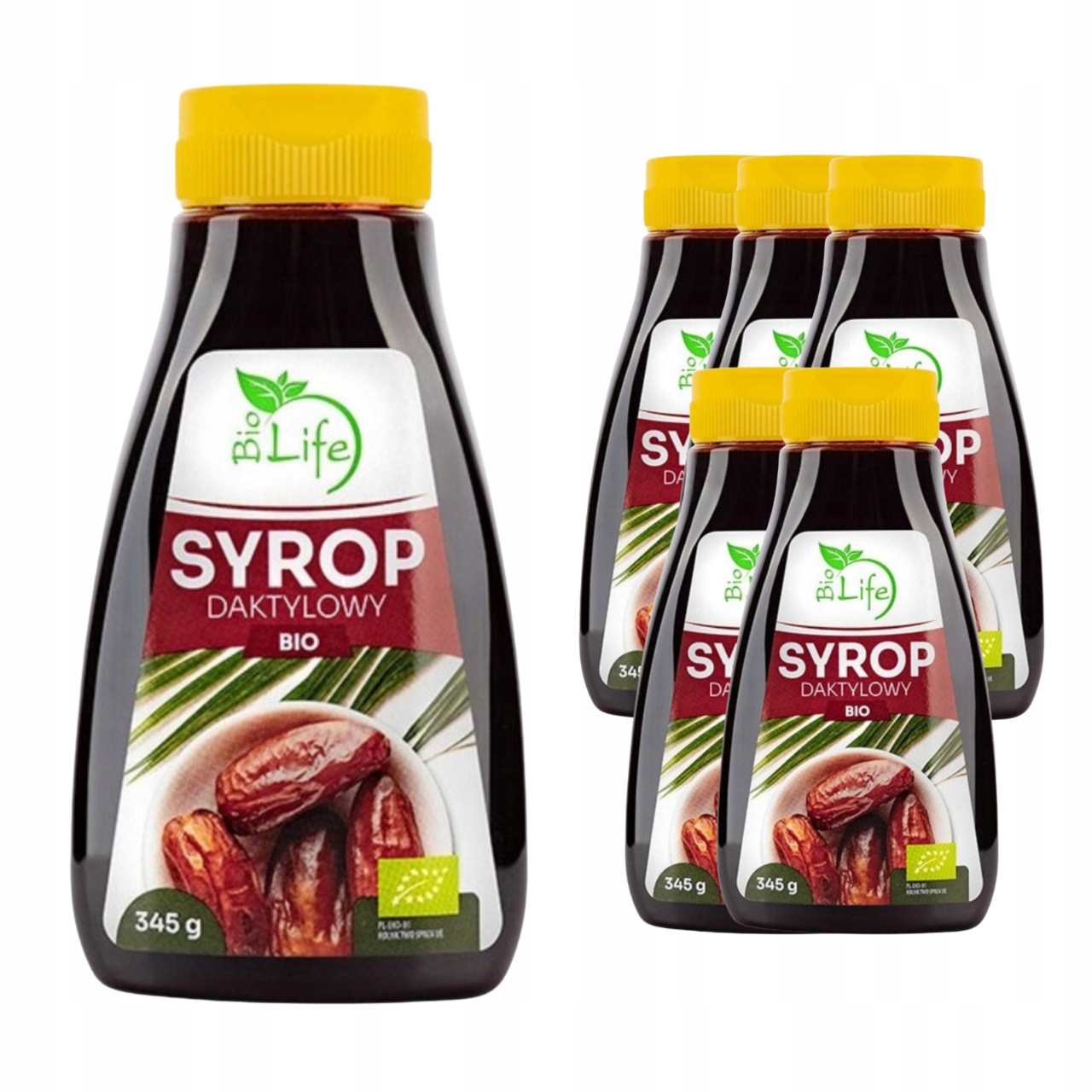 BioLife Syrop Daktylowy naturalny zamiennik cukru do deserów 345g Zestaw x6
