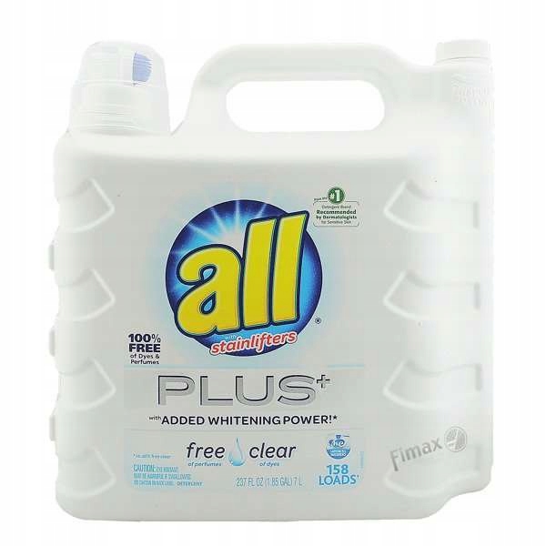 Levně Gel na praní bílých tkanin All Stainlifters Plus Free Clear 158 Praní 7l