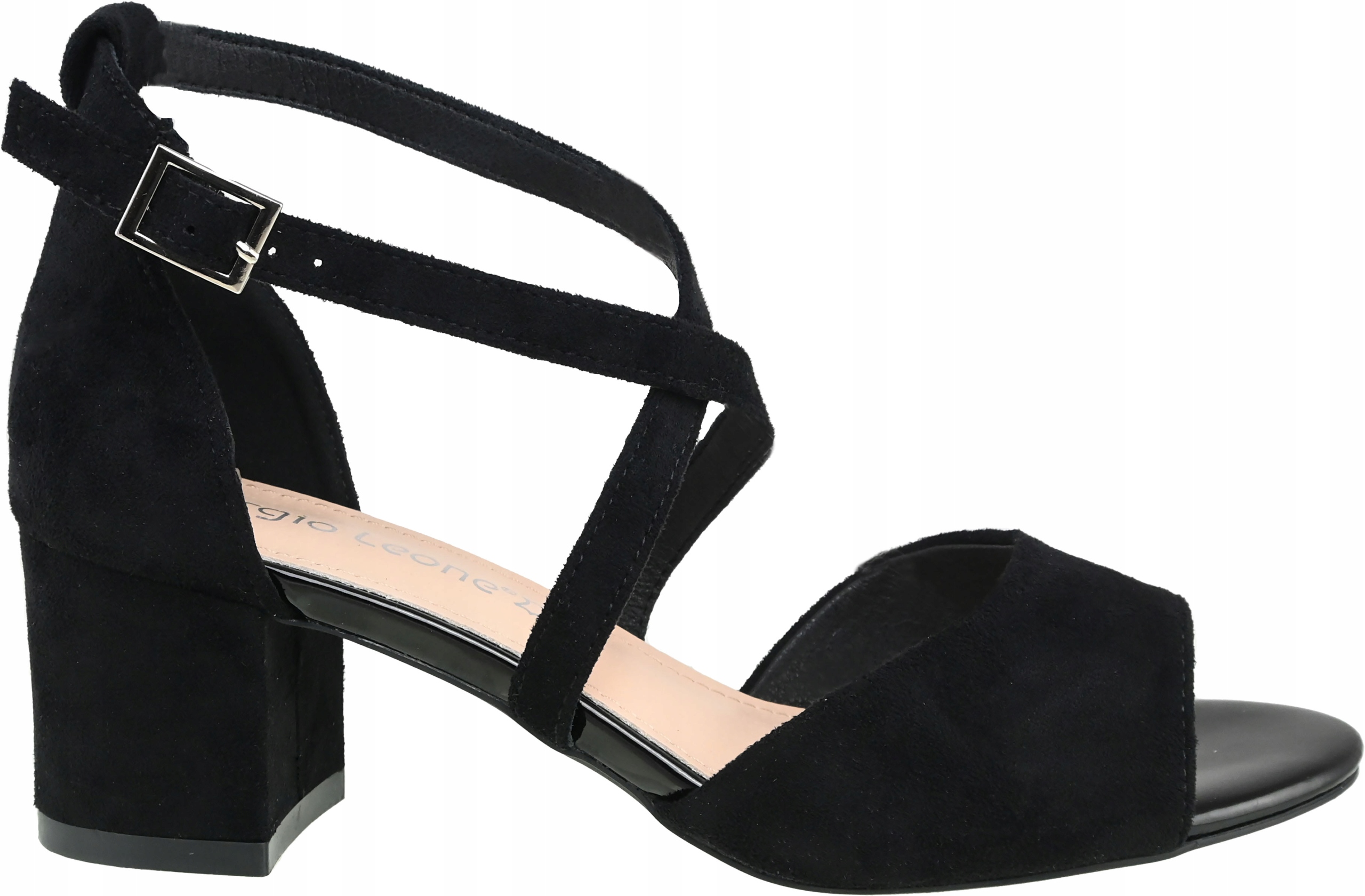 Sandały Sergio Leone Sk 825 czarny mic zamsz r.36