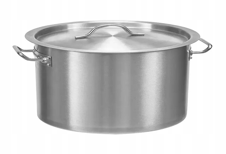 GARNEK NISKI 0,8L Z POKRYWĄ STAL NIERDZEW. ECO1275