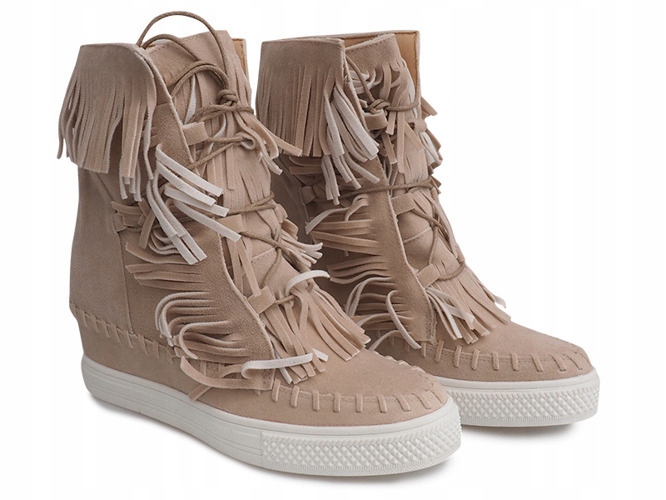 Kotníkové Boty tenisky J.Wolski 37 Pudrová kůže kotníkové dámské sportovní polobotky