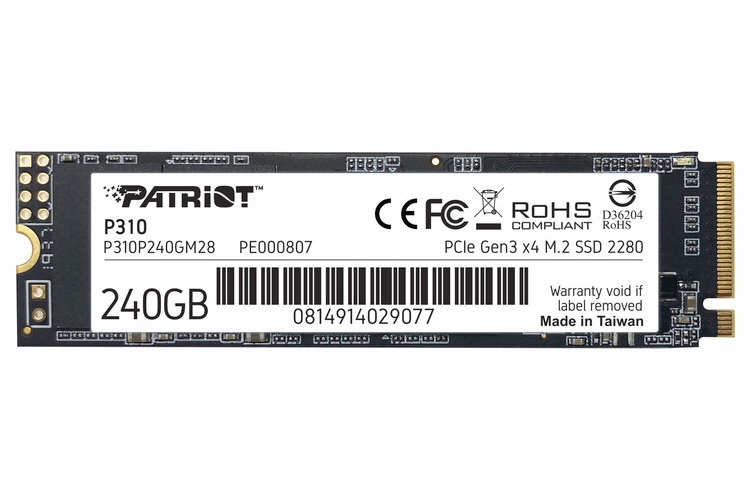 Dysk Ssd Patriot P310 240 Gb M.2 PCIe