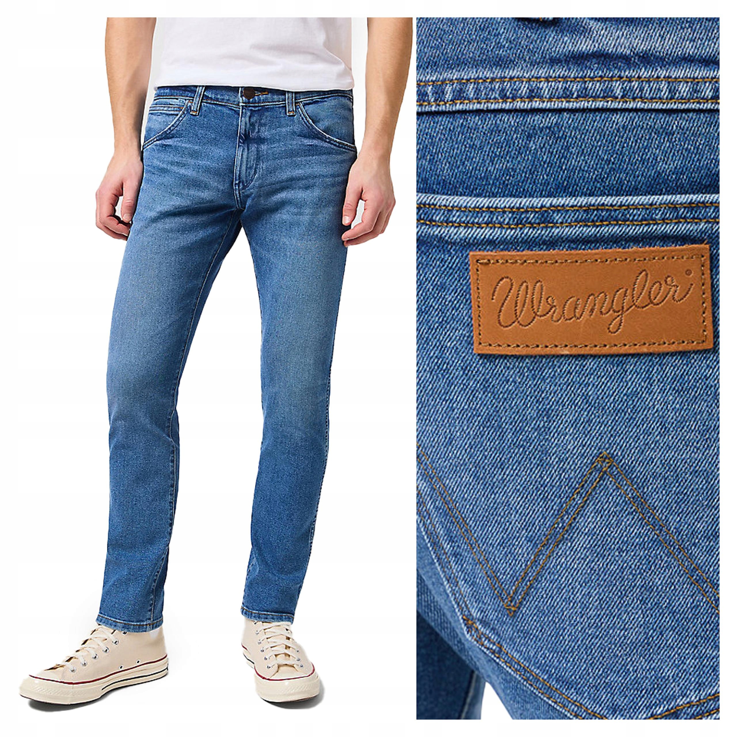 Wrangler Bryson Smoke Sea Kalhoty Pánské Džíny Přiléhavé Trubky W31 L34