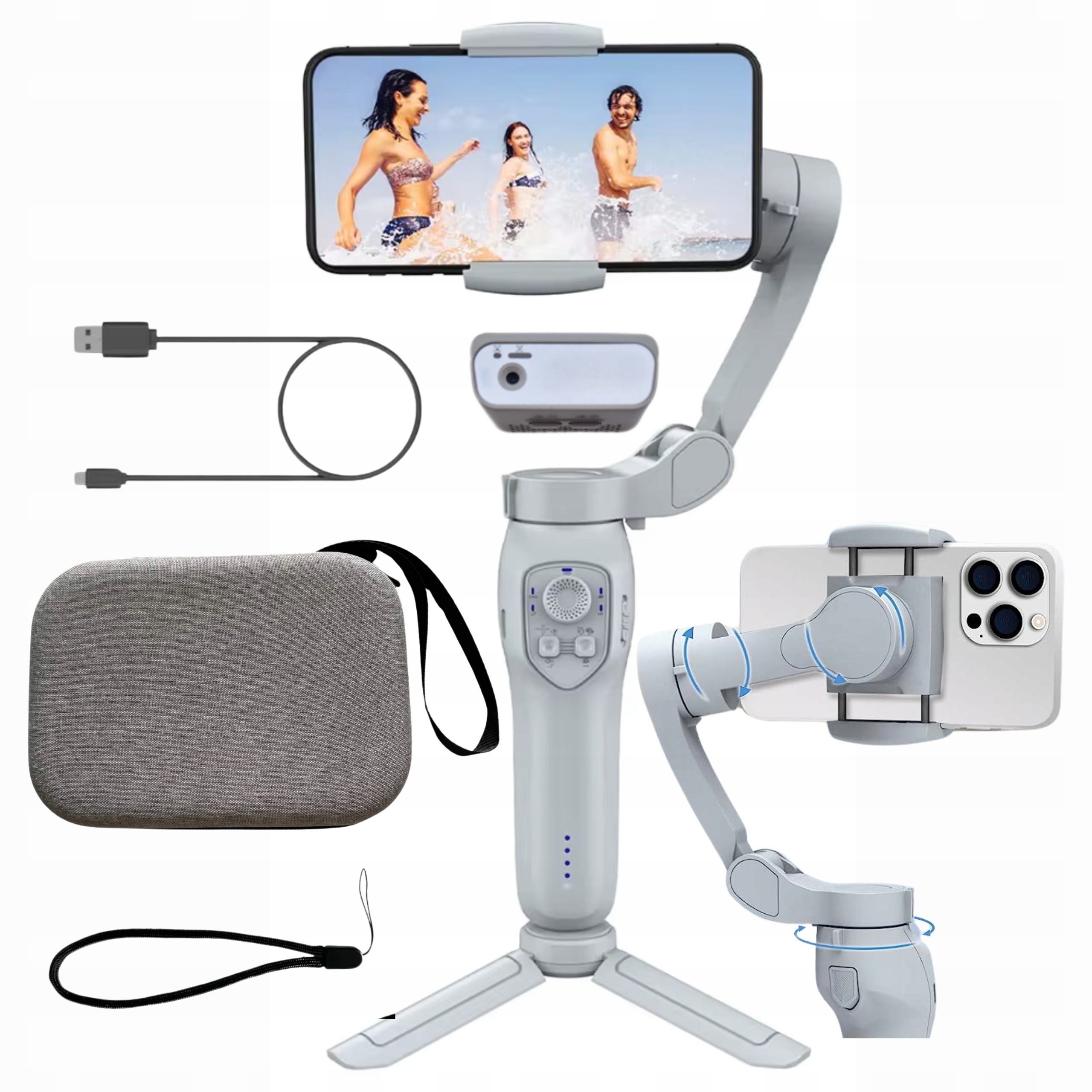 Gimbal L7Cpro 3oś Stabilizator Uchwyt na Telefon Go Pro Reaguje na Gesty Ai